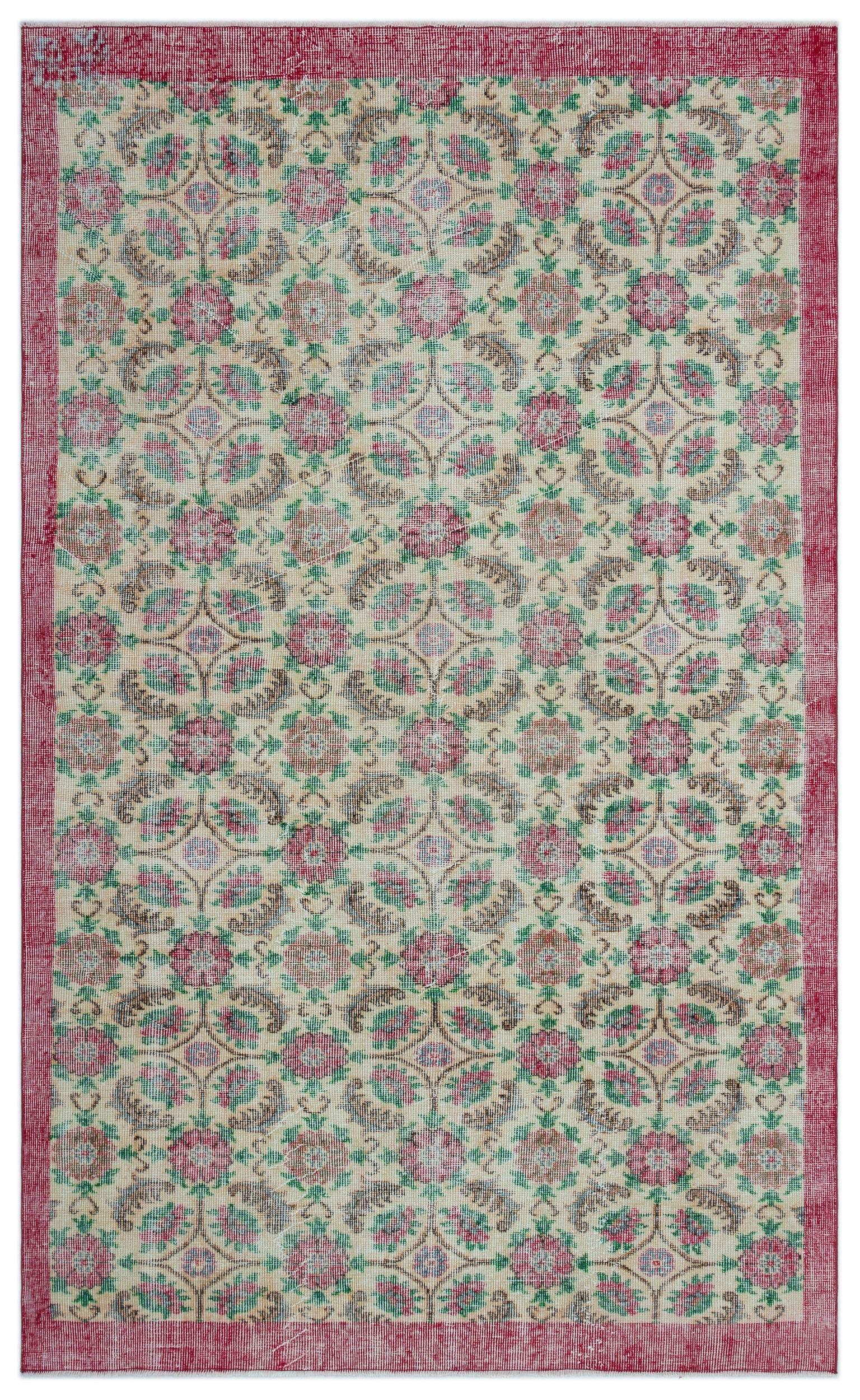 Retro Over Dyed Vintage Rug 5'6'' x 8'11'' ft 168 x 273 cm