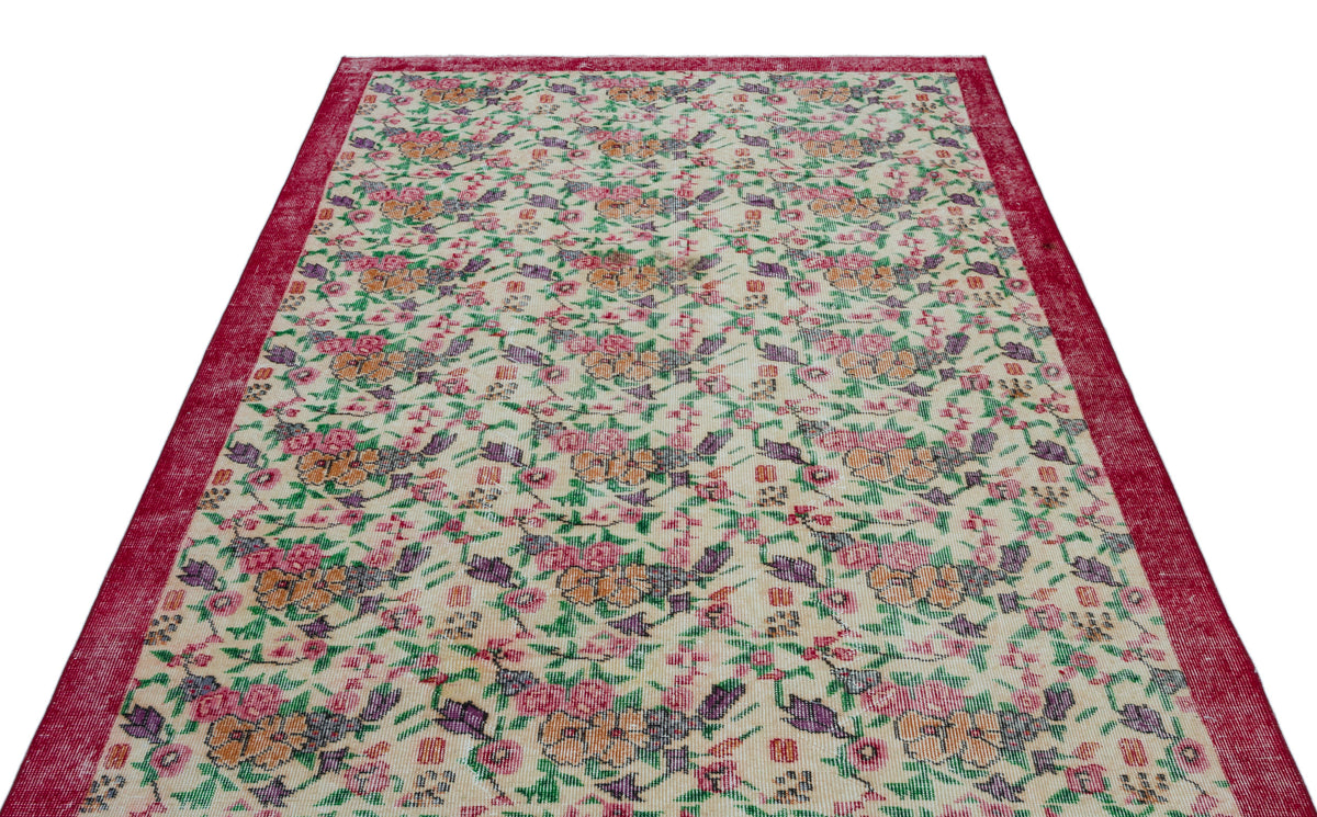Retro Over Dyed Vintage Rug 5&#39;5&#39;&#39; x 8&#39;9&#39;&#39; ft 165 x 267 cm