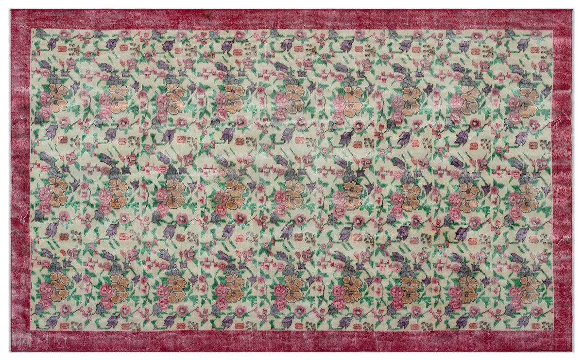 Retro Over Dyed Vintage Rug 5&#39;5&#39;&#39; x 8&#39;9&#39;&#39; ft 165 x 267 cm