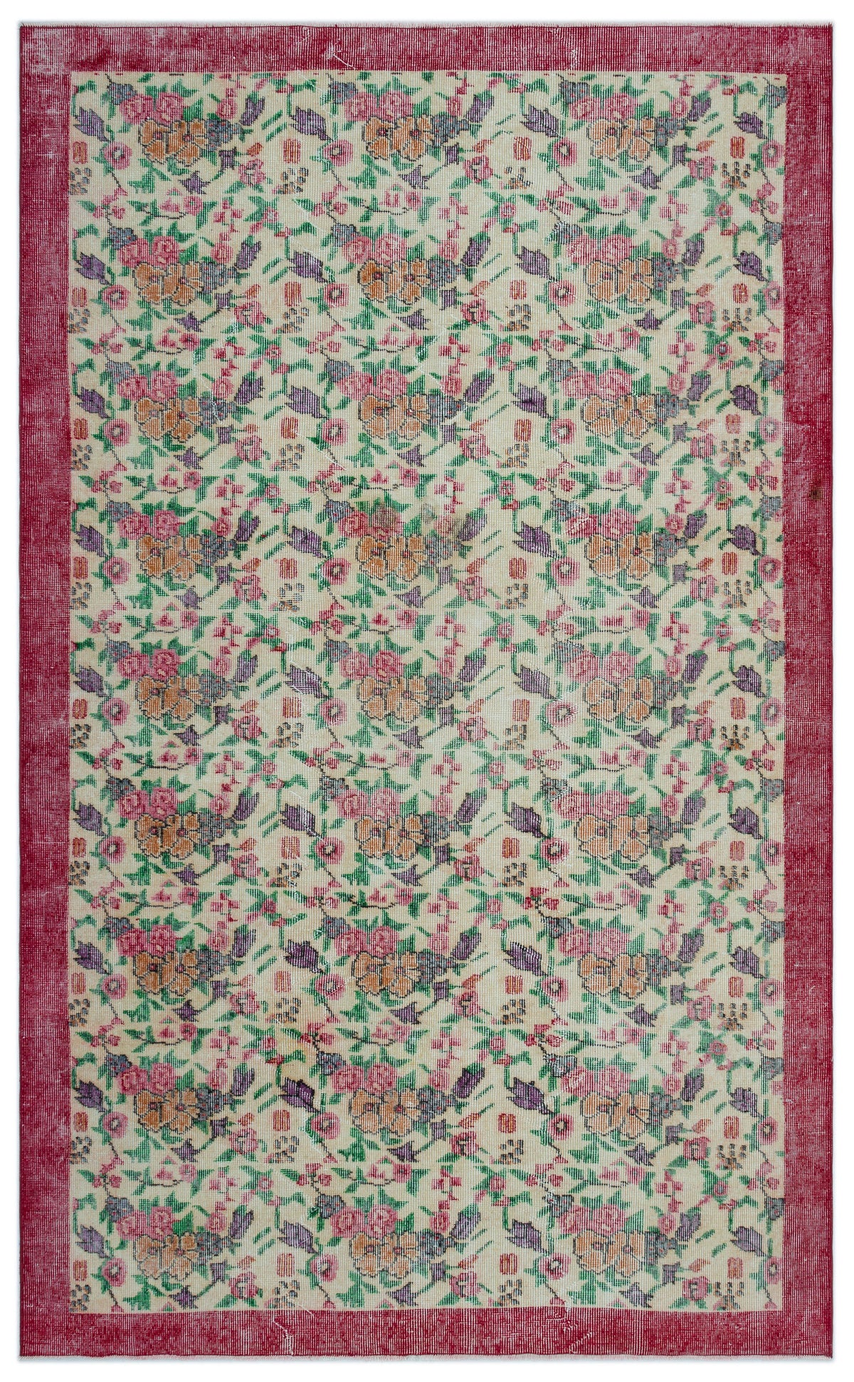 Retro Over Dyed Vintage Rug 5&#39;5&#39;&#39; x 8&#39;9&#39;&#39; ft 165 x 267 cm