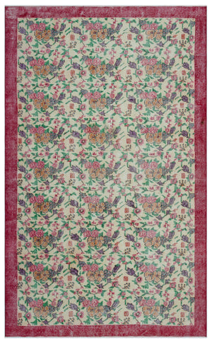 Retro Over Dyed Vintage Rug 5'5'' x 8'9'' ft 165 x 267 cm