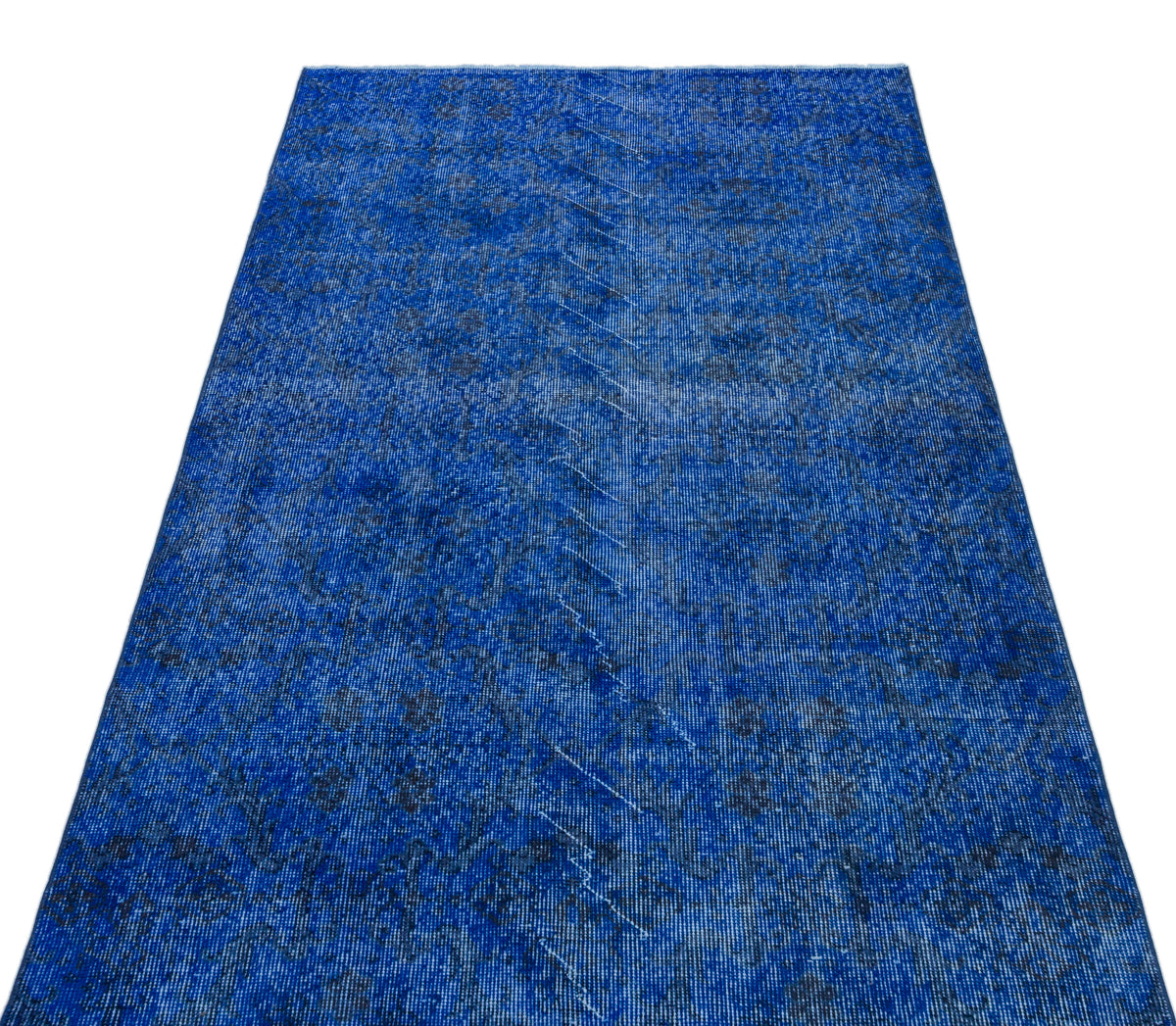 Blue Over Dyed Vintage Rug 3&#39;9&#39;&#39; x 6&#39;10&#39;&#39; ft 114 x 209 cm