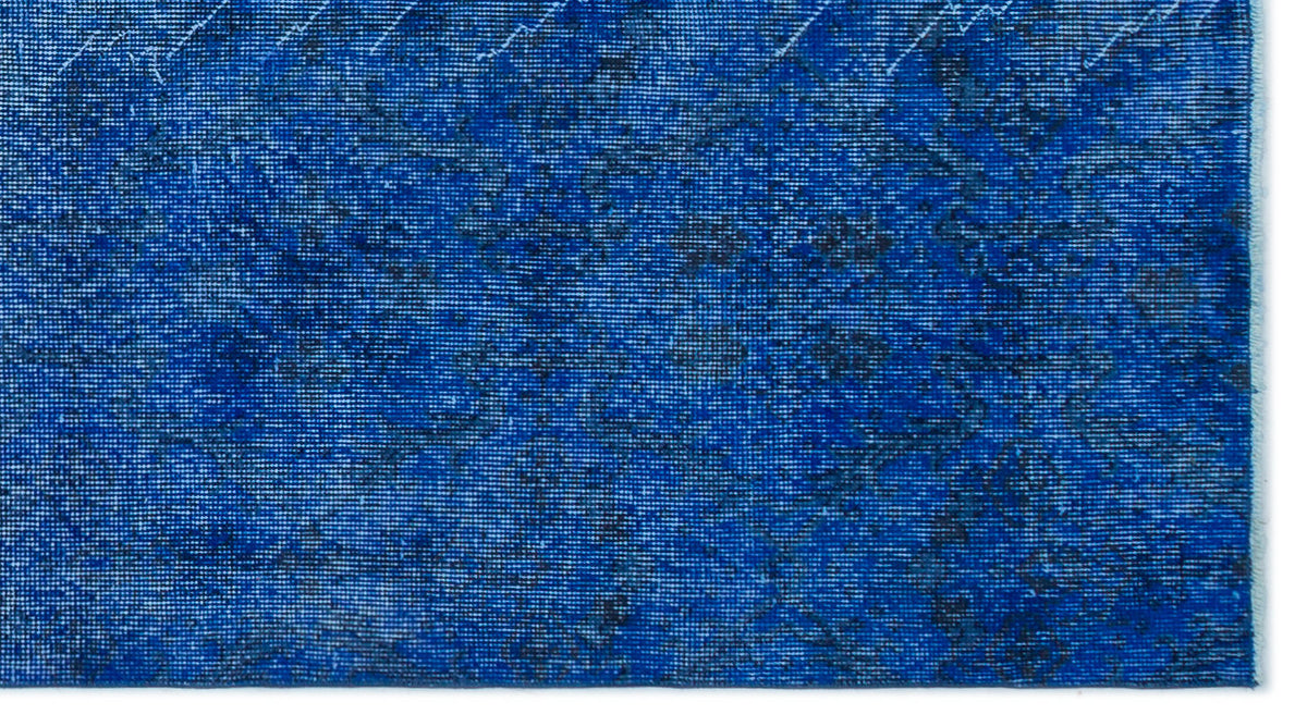 Blue Over Dyed Vintage Rug 3&#39;9&#39;&#39; x 6&#39;10&#39;&#39; ft 114 x 209 cm