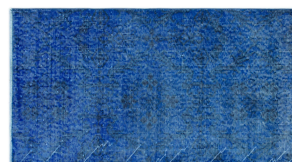 Blue Over Dyed Vintage Rug 3'9'' x 6'10'' ft 114 x 209 cm