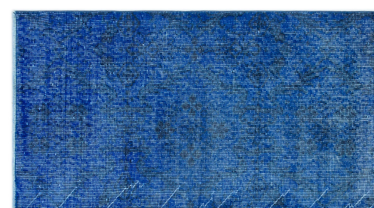 Blue Over Dyed Vintage Rug 3&#39;9&#39;&#39; x 6&#39;10&#39;&#39; ft 114 x 209 cm