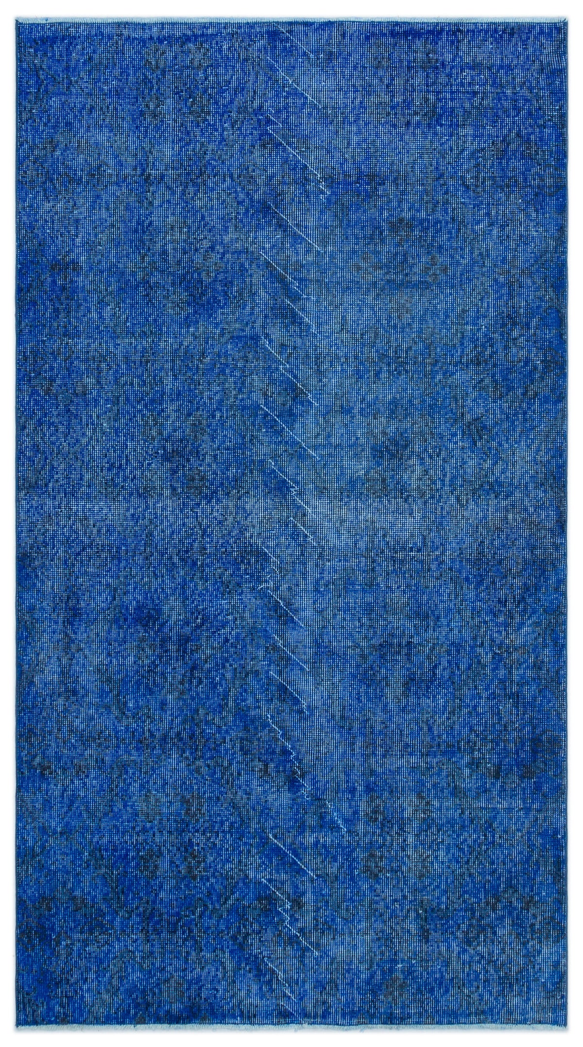 Blue Over Dyed Vintage Rug 3&#39;9&#39;&#39; x 6&#39;10&#39;&#39; ft 114 x 209 cm