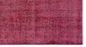 Red Over Dyed Vintage Rug 3'7'' x 6'8'' ft 109 x 204 cm