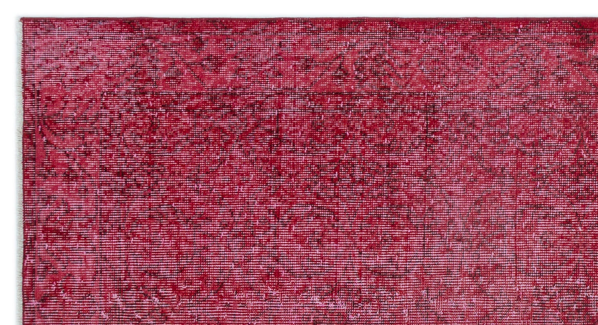 Red Over Dyed Vintage Rug 3&#39;7&#39;&#39; x 6&#39;8&#39;&#39; ft 109 x 204 cm
