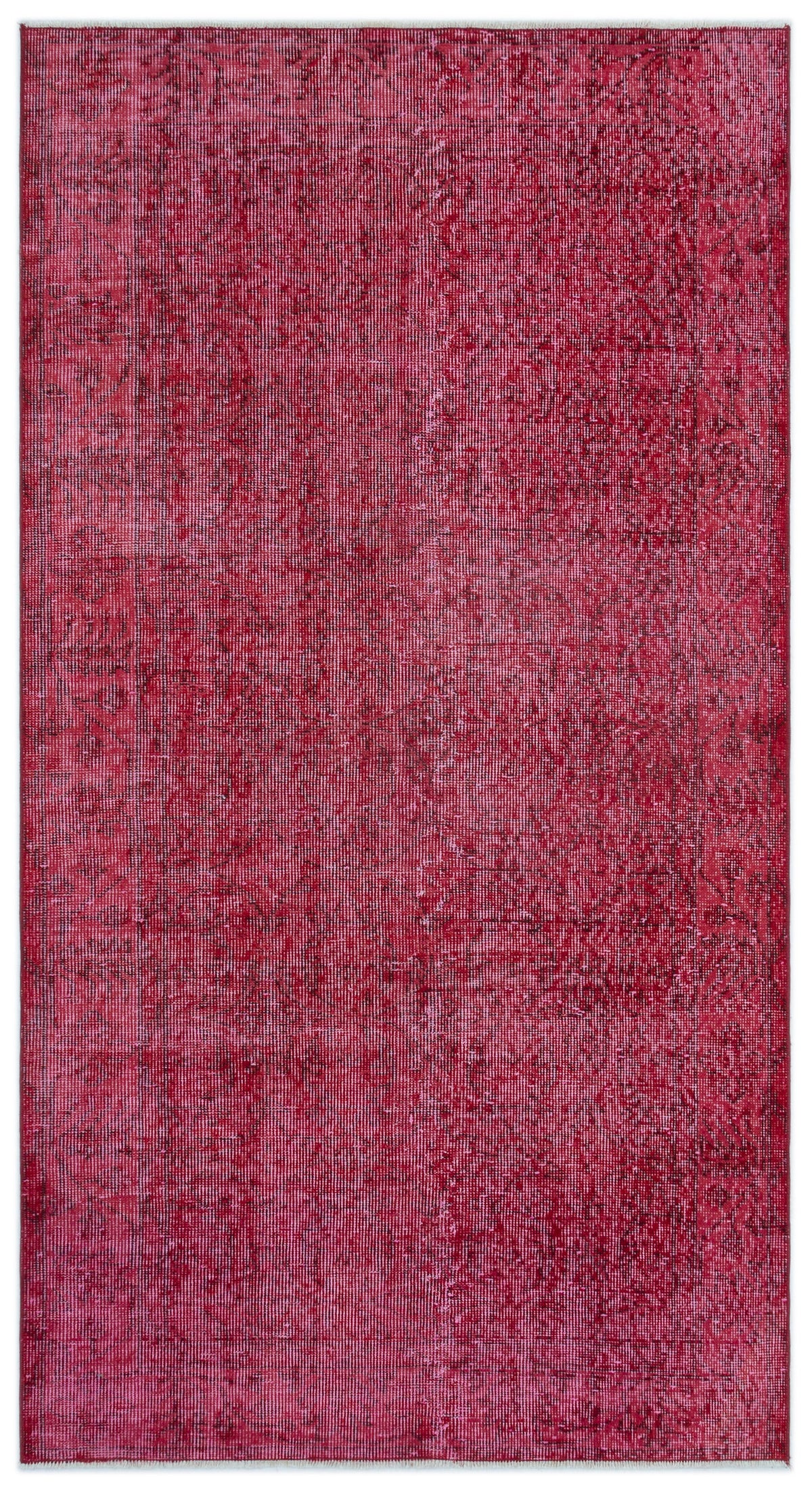 Red Over Dyed Vintage Rug 3&#39;7&#39;&#39; x 6&#39;8&#39;&#39; ft 109 x 204 cm