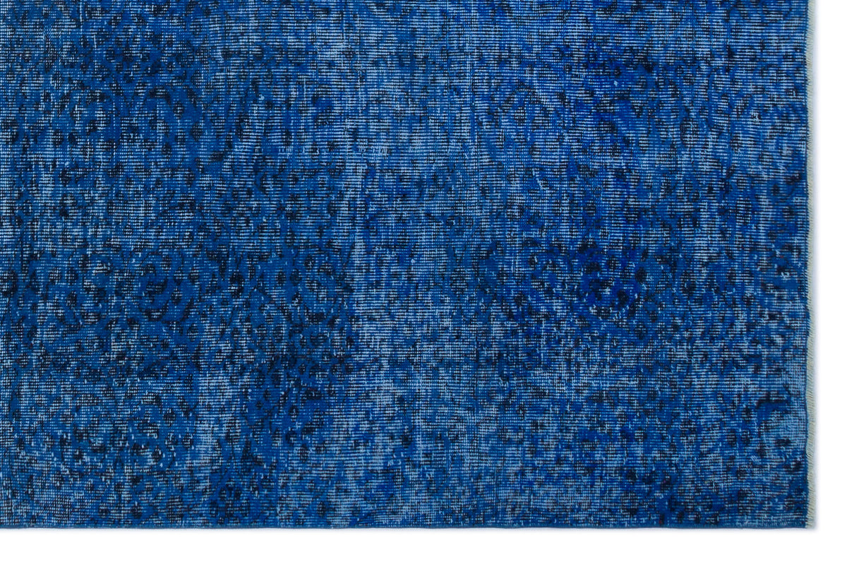Blue Over Dyed Vintage Rug 5&#39;8&#39;&#39; x 8&#39;7&#39;&#39; ft 172 x 261 cm