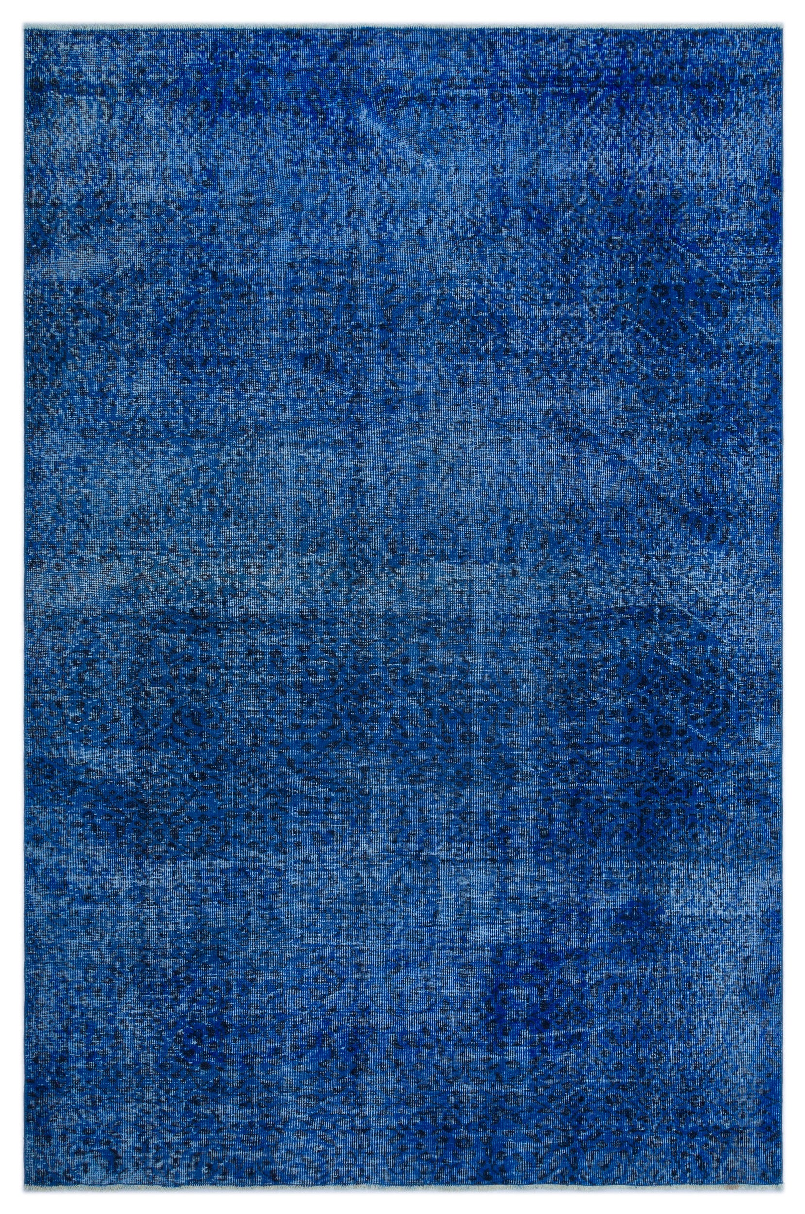 Blue Over Dyed Vintage Rug 5'8'' x 8'7'' ft 172 x 261 cm