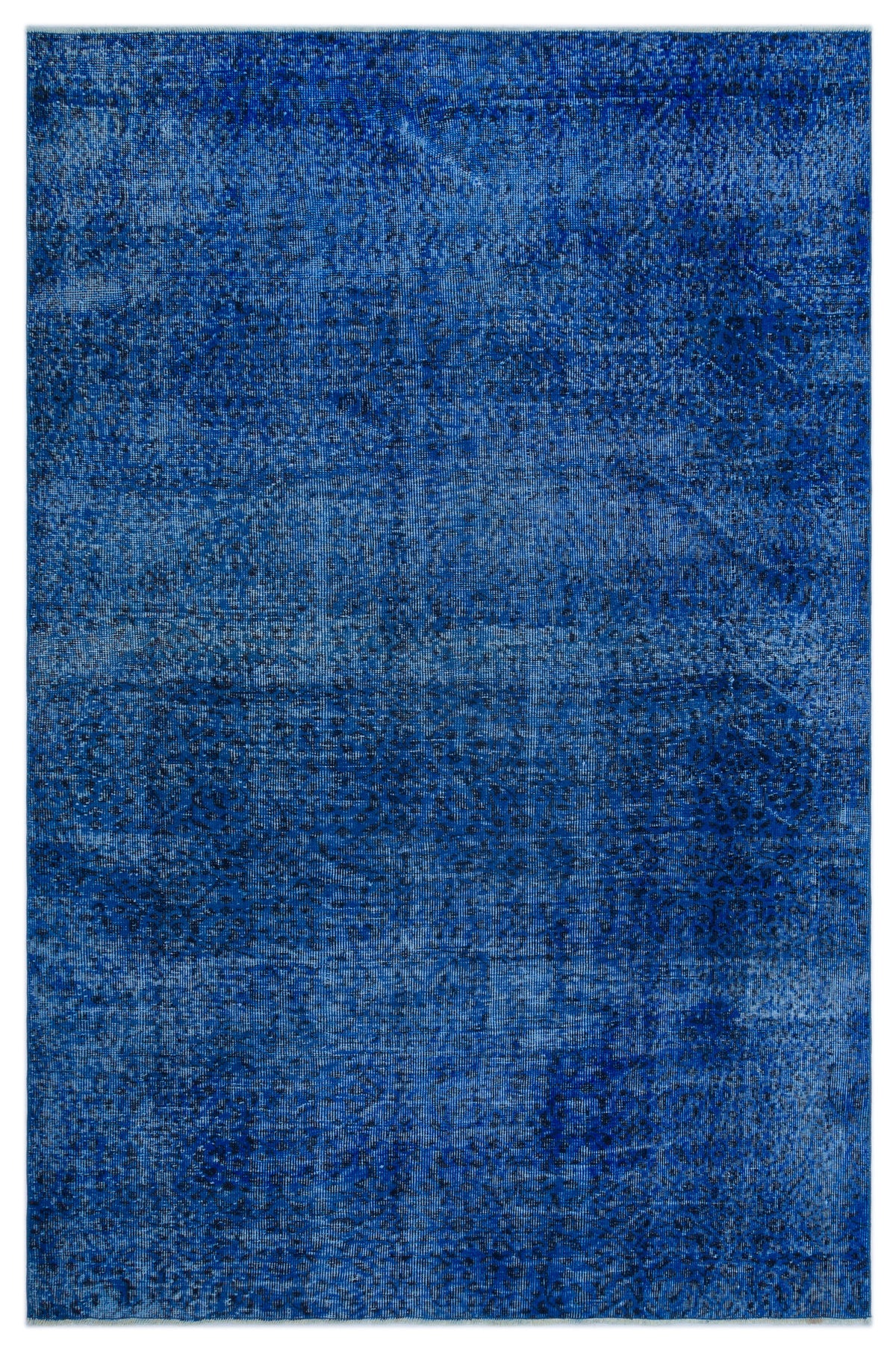 Blue Over Dyed Vintage Rug 5&#39;8&#39;&#39; x 8&#39;7&#39;&#39; ft 172 x 261 cm