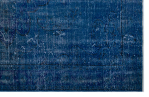 Blue Over Dyed Vintage Rug 5'12'' x 9'5'' ft 182 x 288 cm