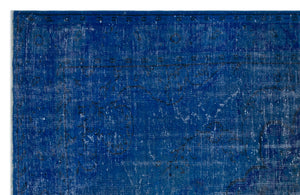 Blue Over Dyed Vintage Rug 5'12'' x 9'5'' ft 182 x 288 cm