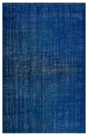 Blue Over Dyed Vintage Rug 5'12'' x 9'5'' ft 182 x 288 cm