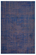 Blue Over Dyed Vintage Rug 6'1'' x 9'5'' ft 186 x 286 cm