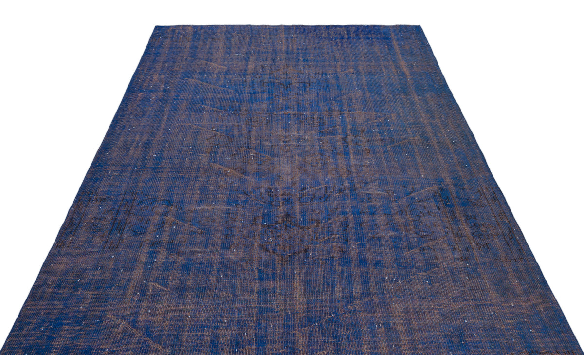 Blue Over Dyed Vintage Rug 6&#39;1&#39;&#39; x 9&#39;5&#39;&#39; ft 186 x 286 cm