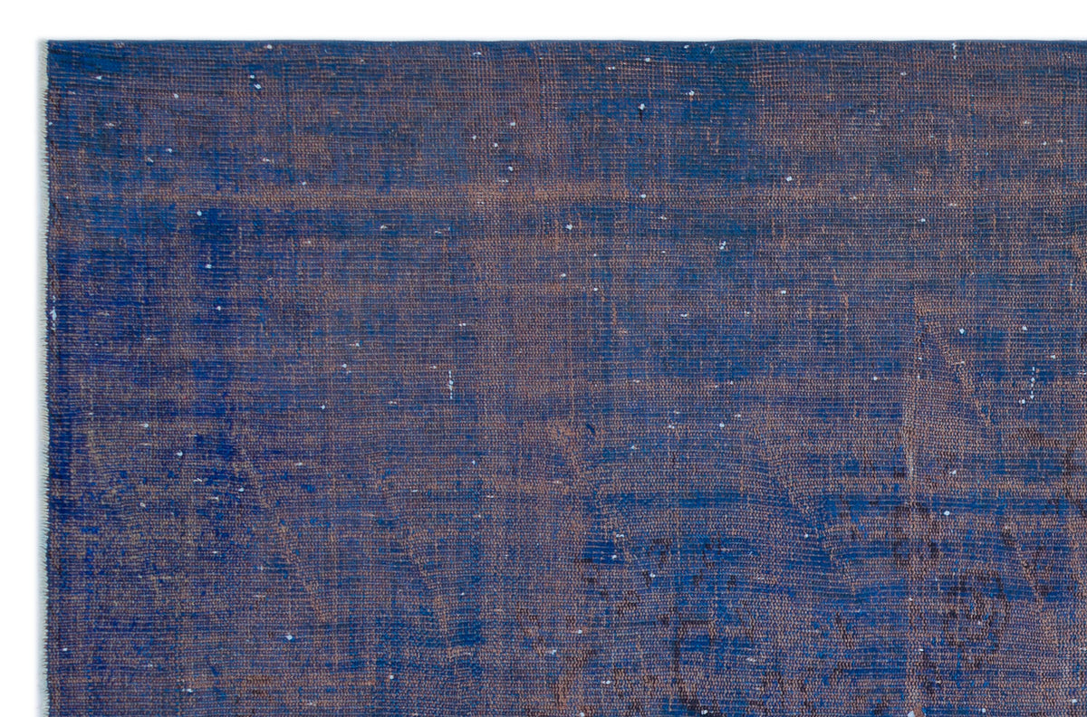 Blue Over Dyed Vintage Rug 6&#39;1&#39;&#39; x 9&#39;5&#39;&#39; ft 186 x 286 cm