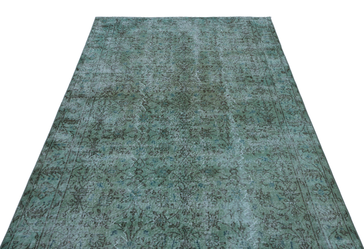 Turquoise  Over Dyed Vintage Rug 5&#39;3&#39;&#39; x 8&#39;9&#39;&#39; ft 159 x 266 cm