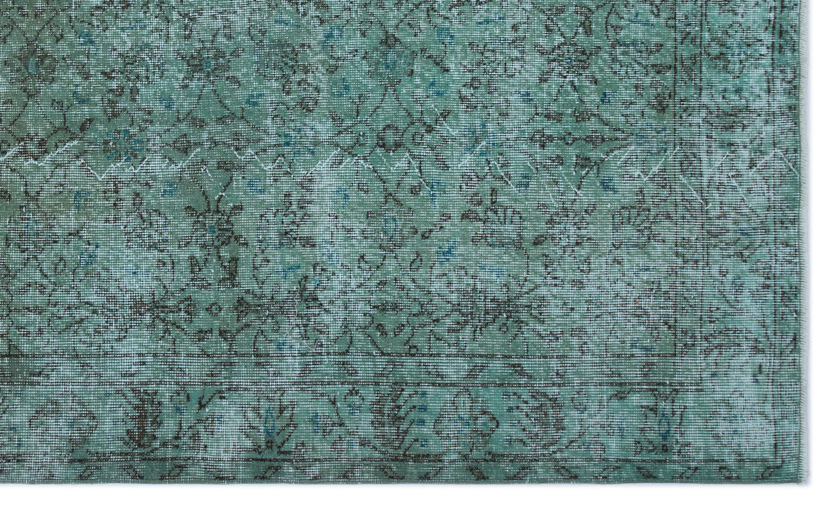 Turquoise  Over Dyed Vintage Rug 5&#39;3&#39;&#39; x 8&#39;9&#39;&#39; ft 159 x 266 cm