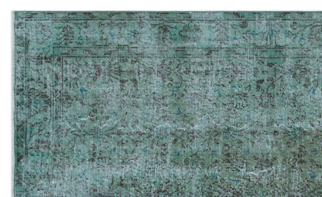Turquoise  Over Dyed Vintage Rug 5'3'' x 8'9'' ft 159 x 266 cm