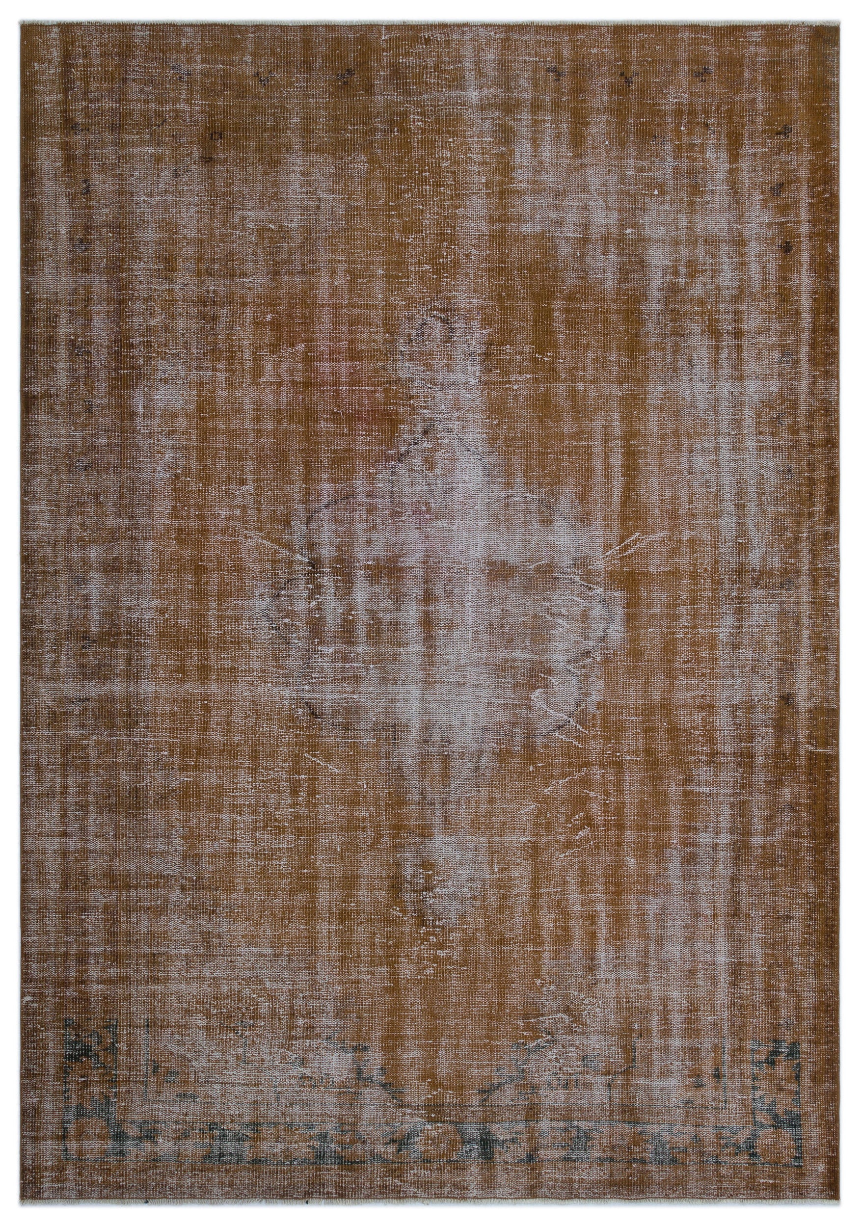 Brown Over Dyed Vintage Rug 6'4'' x 8'11'' ft 193 x 271 cm