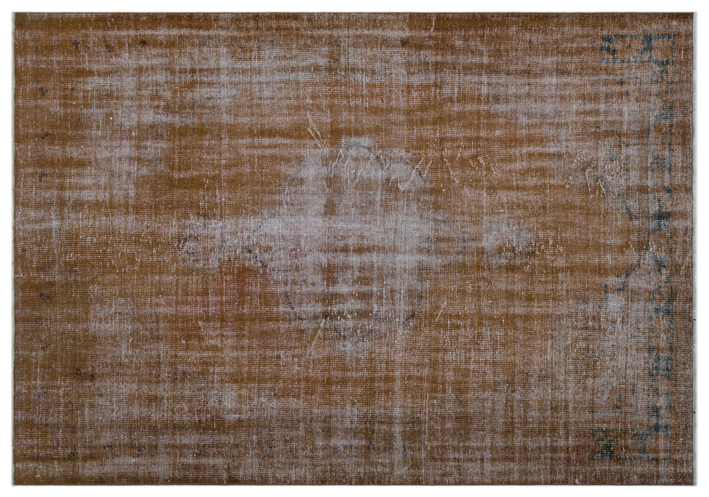 Brown Over Dyed Vintage Rug 6'4'' x 8'11'' ft 193 x 271 cm