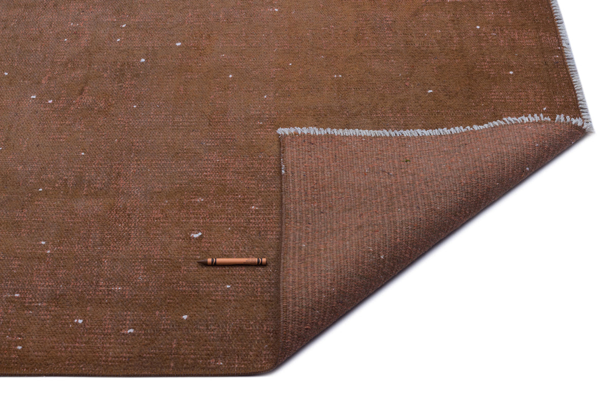 Brown Over Dyed Vintage Rug 5&#39;10&#39;&#39; x 9&#39;1&#39;&#39; ft 179 x 276 cm
