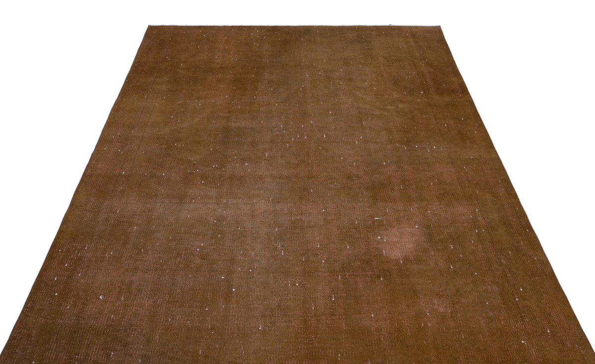 Brown Over Dyed Vintage Rug 5&#39;10&#39;&#39; x 9&#39;1&#39;&#39; ft 179 x 276 cm