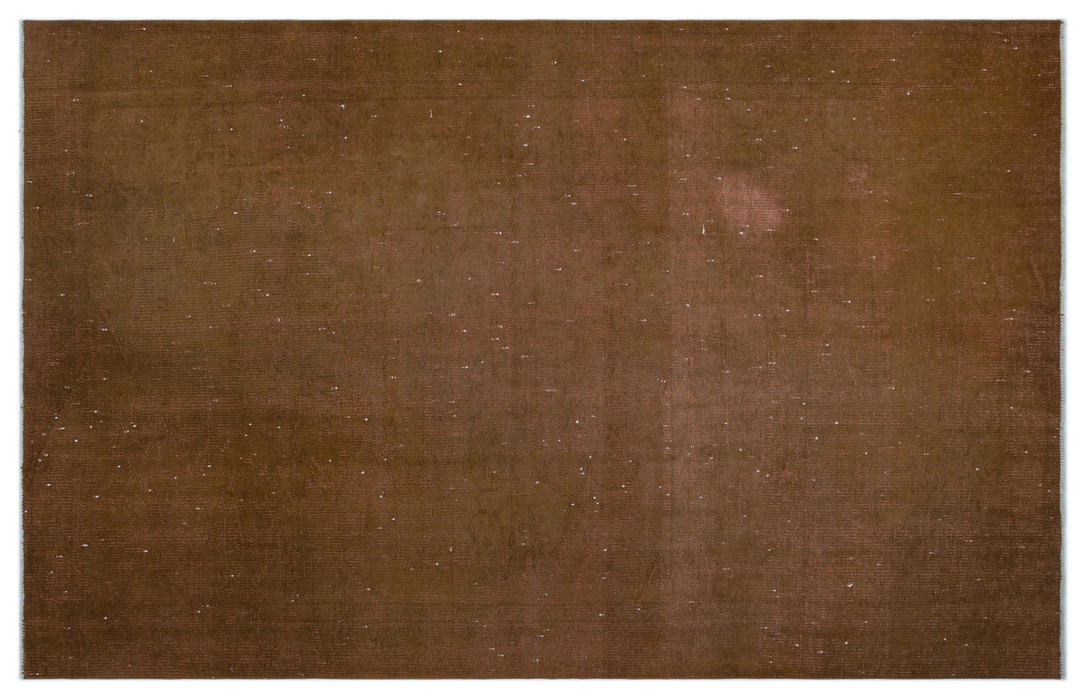 Brown Over Dyed Vintage Rug 5&#39;10&#39;&#39; x 9&#39;1&#39;&#39; ft 179 x 276 cm