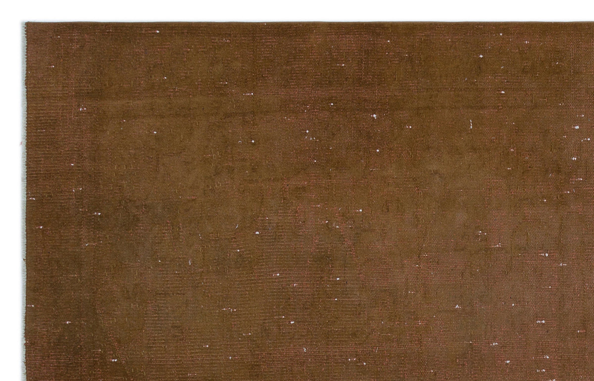 Brown Over Dyed Vintage Rug 5&#39;10&#39;&#39; x 9&#39;1&#39;&#39; ft 179 x 276 cm