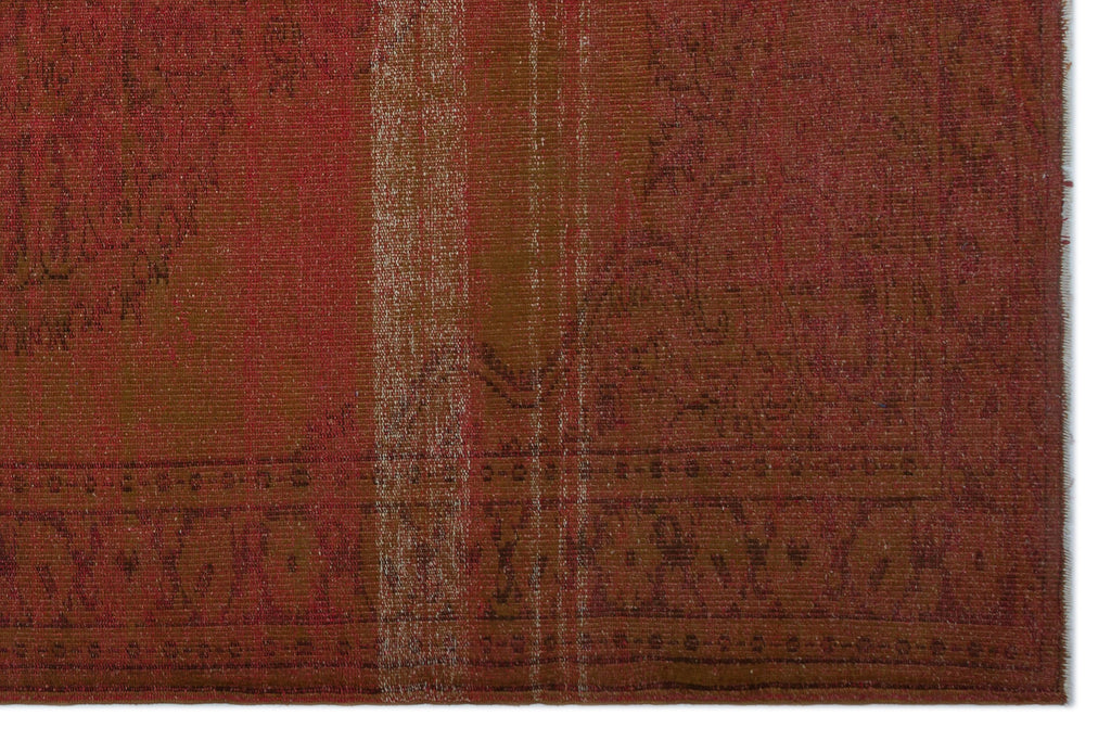 Brown Over Dyed Vintage Rug 6'5'' x 9'9'' ft 195 x 297 cm