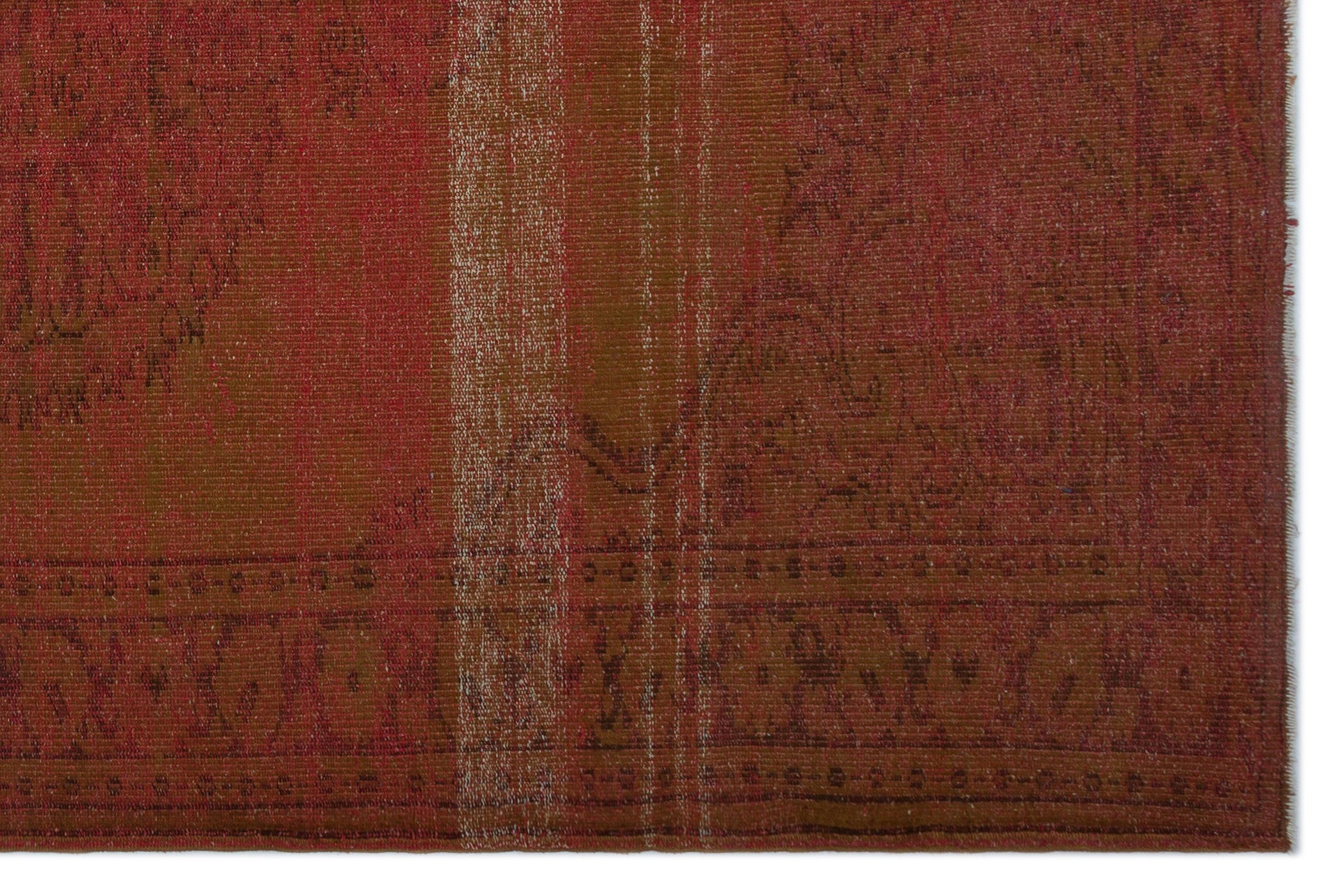 Brown Over Dyed Vintage Rug 6'5'' x 9'9'' ft 195 x 297 cm
