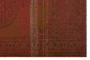 Brown Over Dyed Vintage Rug 6'5'' x 9'9'' ft 195 x 297 cm