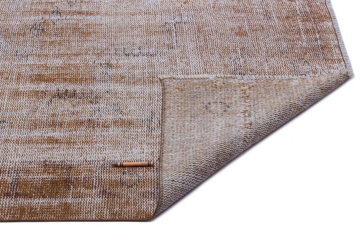 Brown Over Dyed Vintage Rug 5&#39;10&#39;&#39; x 9&#39;5&#39;&#39; ft 179 x 288 cm