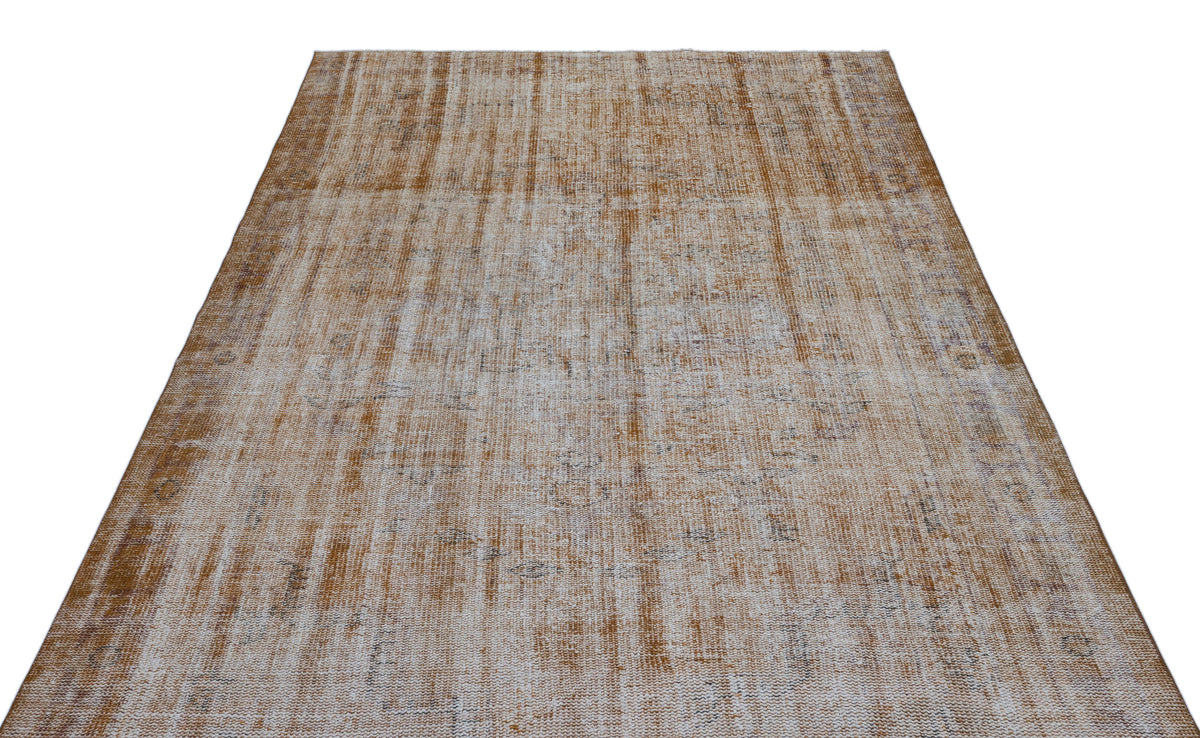 Brown Over Dyed Vintage Rug 5&#39;10&#39;&#39; x 9&#39;5&#39;&#39; ft 179 x 288 cm