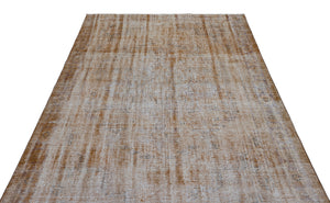 Brown Over Dyed Vintage Rug 5'10'' x 9'5'' ft 179 x 288 cm