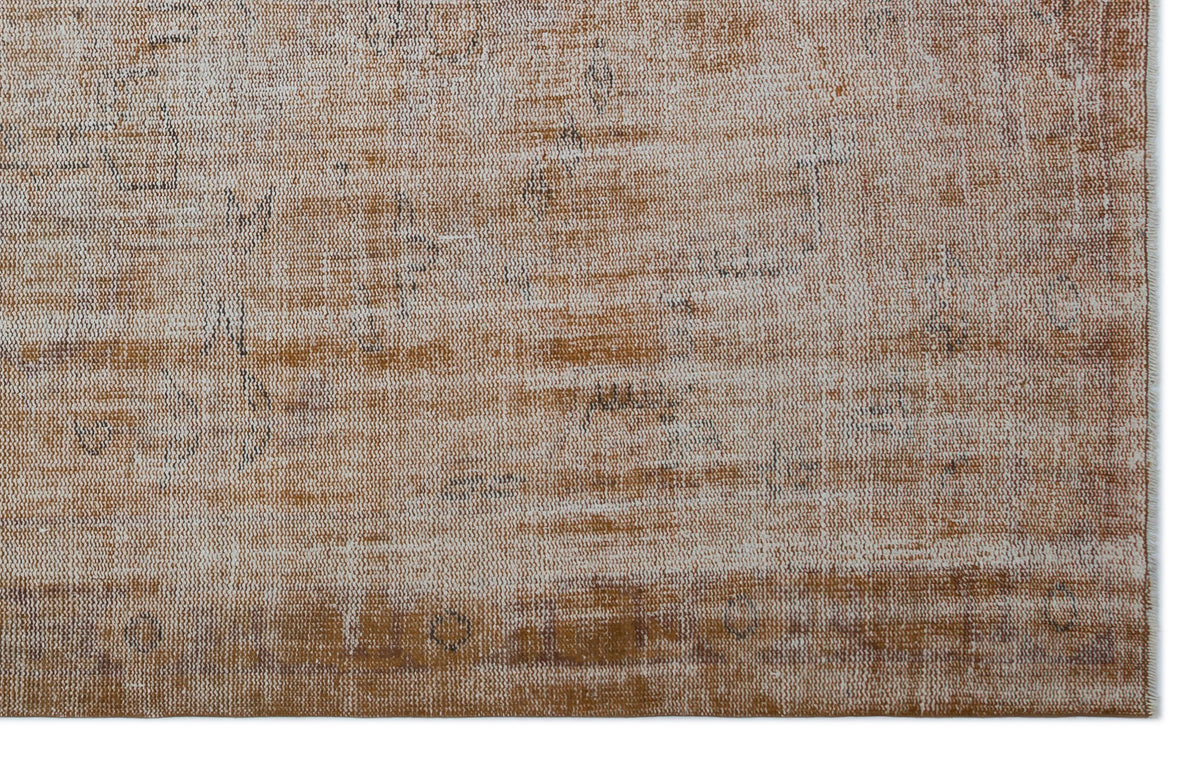 Brown Over Dyed Vintage Rug 5&#39;10&#39;&#39; x 9&#39;5&#39;&#39; ft 179 x 288 cm