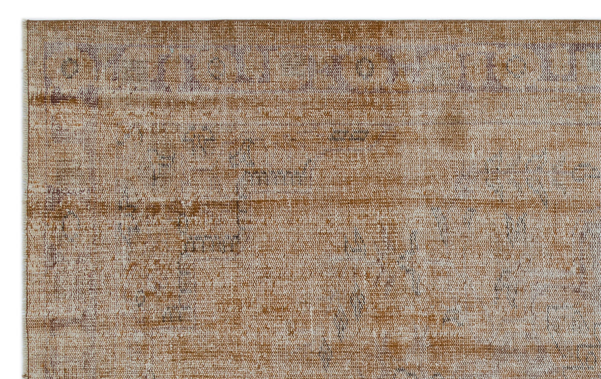 Brown Over Dyed Vintage Rug 5&#39;10&#39;&#39; x 9&#39;5&#39;&#39; ft 179 x 288 cm