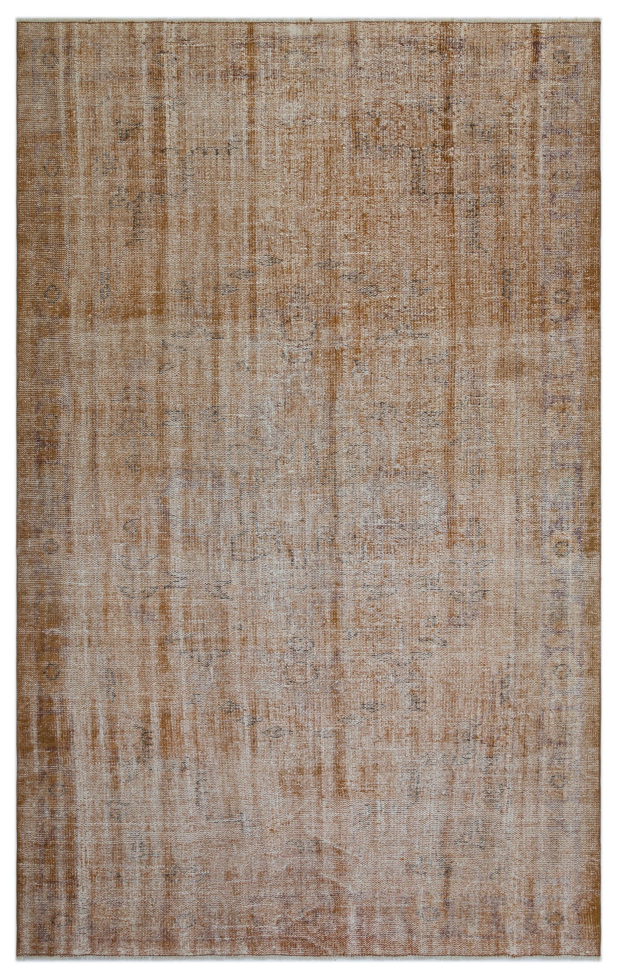 Brown Over Dyed Vintage Rug 5&#39;10&#39;&#39; x 9&#39;5&#39;&#39; ft 179 x 288 cm