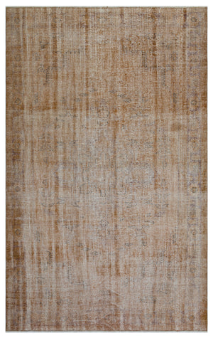 Brown Over Dyed Vintage Rug 5'10'' x 9'5'' ft 179 x 288 cm