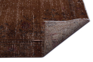 Brown Over Dyed Vintage Rug 6'2'' x 9'6'' ft 188 x 290 cm