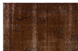 Brown Over Dyed Vintage Rug 6'2'' x 9'6'' ft 188 x 290 cm