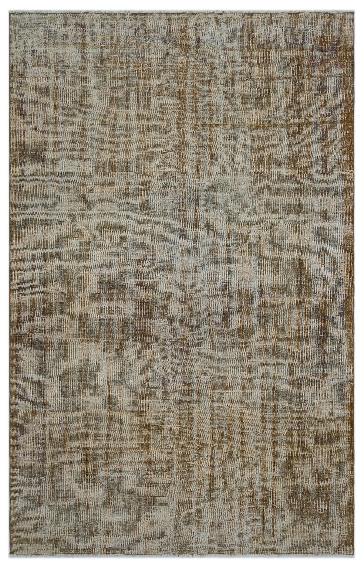 Brown Over Dyed Vintage Rug 5&#39;5&#39;&#39; x 8&#39;7&#39;&#39; ft 165 x 262 cm