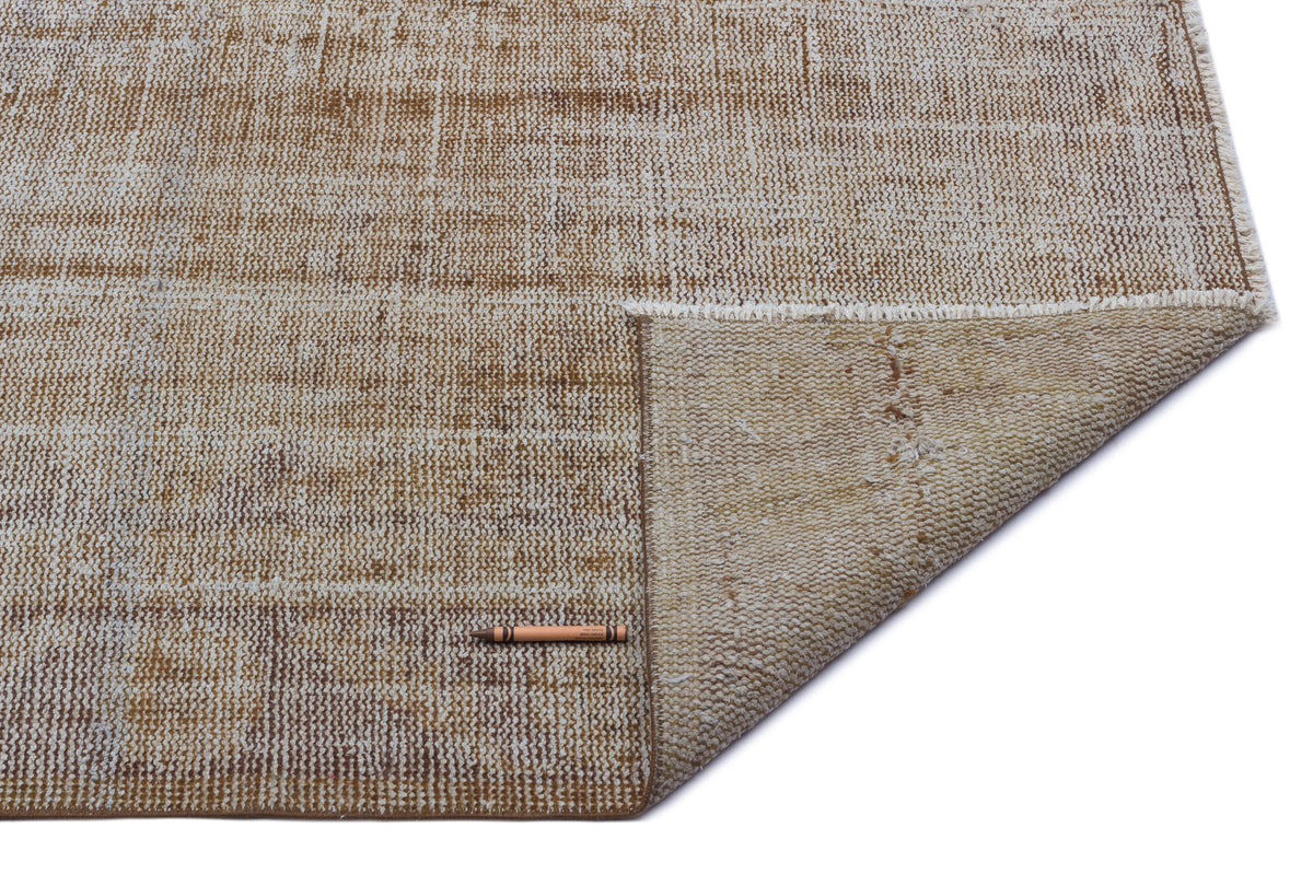 Brown Over Dyed Vintage Rug 5&#39;5&#39;&#39; x 8&#39;7&#39;&#39; ft 165 x 262 cm