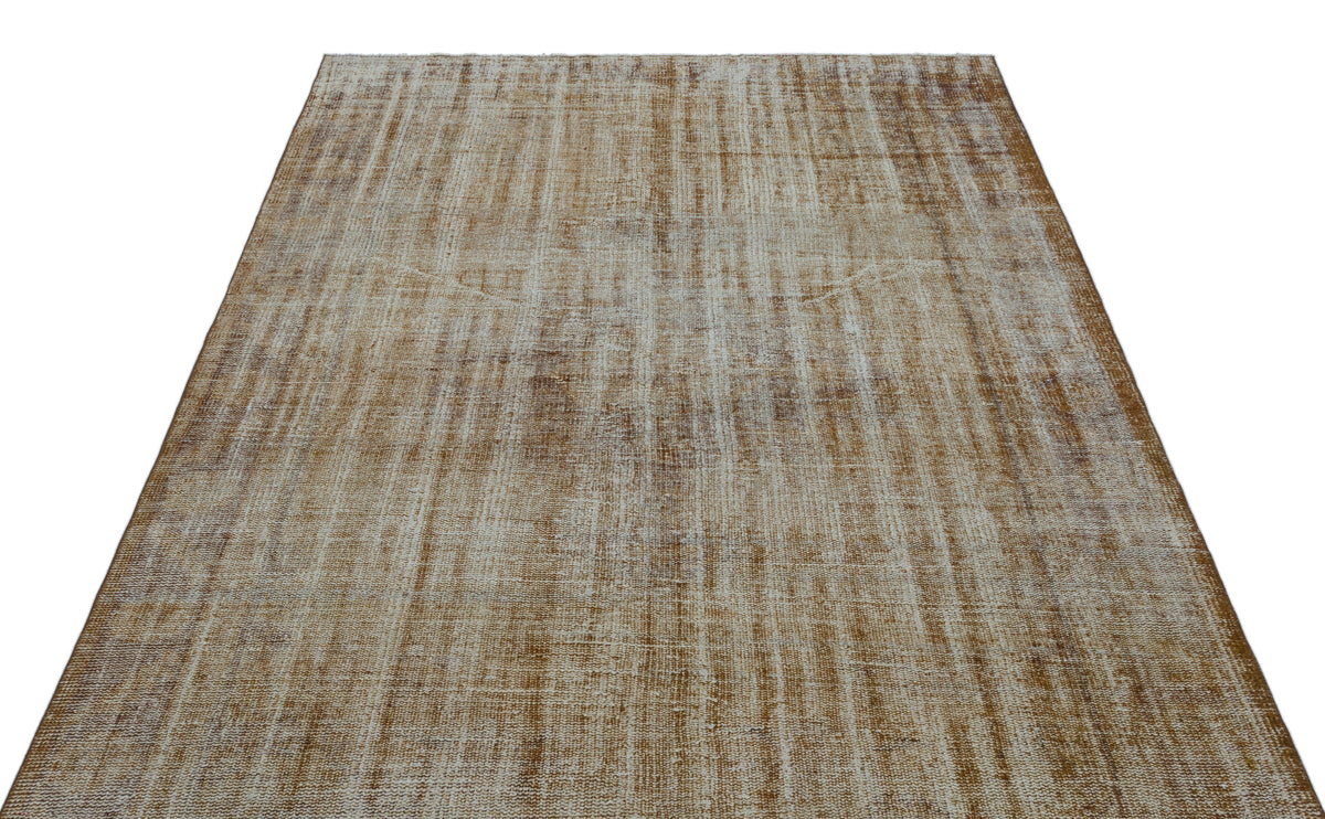 Brown Over Dyed Vintage Rug 5&#39;5&#39;&#39; x 8&#39;7&#39;&#39; ft 165 x 262 cm