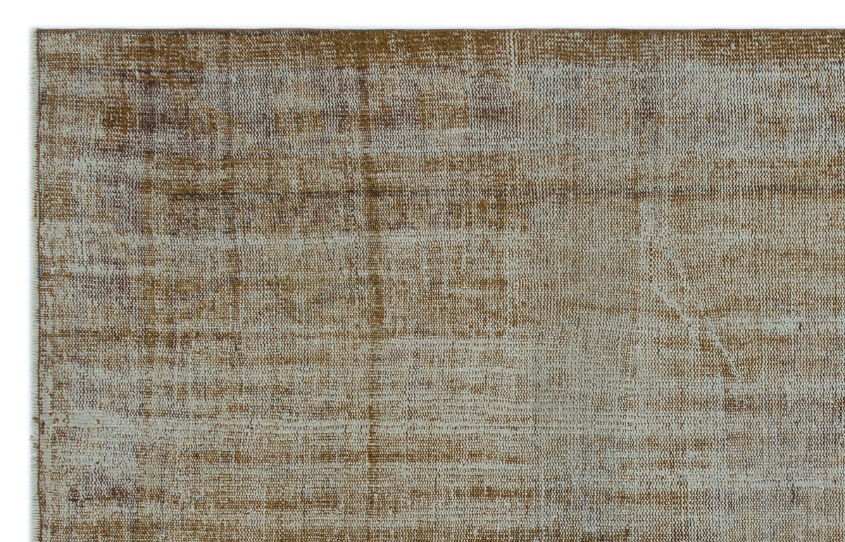 Brown Over Dyed Vintage Rug 5&#39;5&#39;&#39; x 8&#39;7&#39;&#39; ft 165 x 262 cm