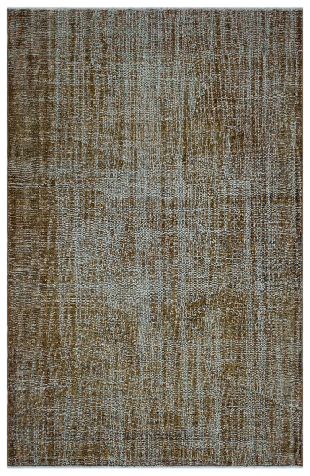 Brown Over Dyed Vintage Rug 6&#39;2&#39;&#39; x 9&#39;5&#39;&#39; ft 189 x 288 cm