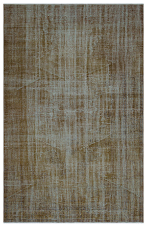 Brown Over Dyed Vintage Rug 6'2'' x 9'5'' ft 189 x 288 cm