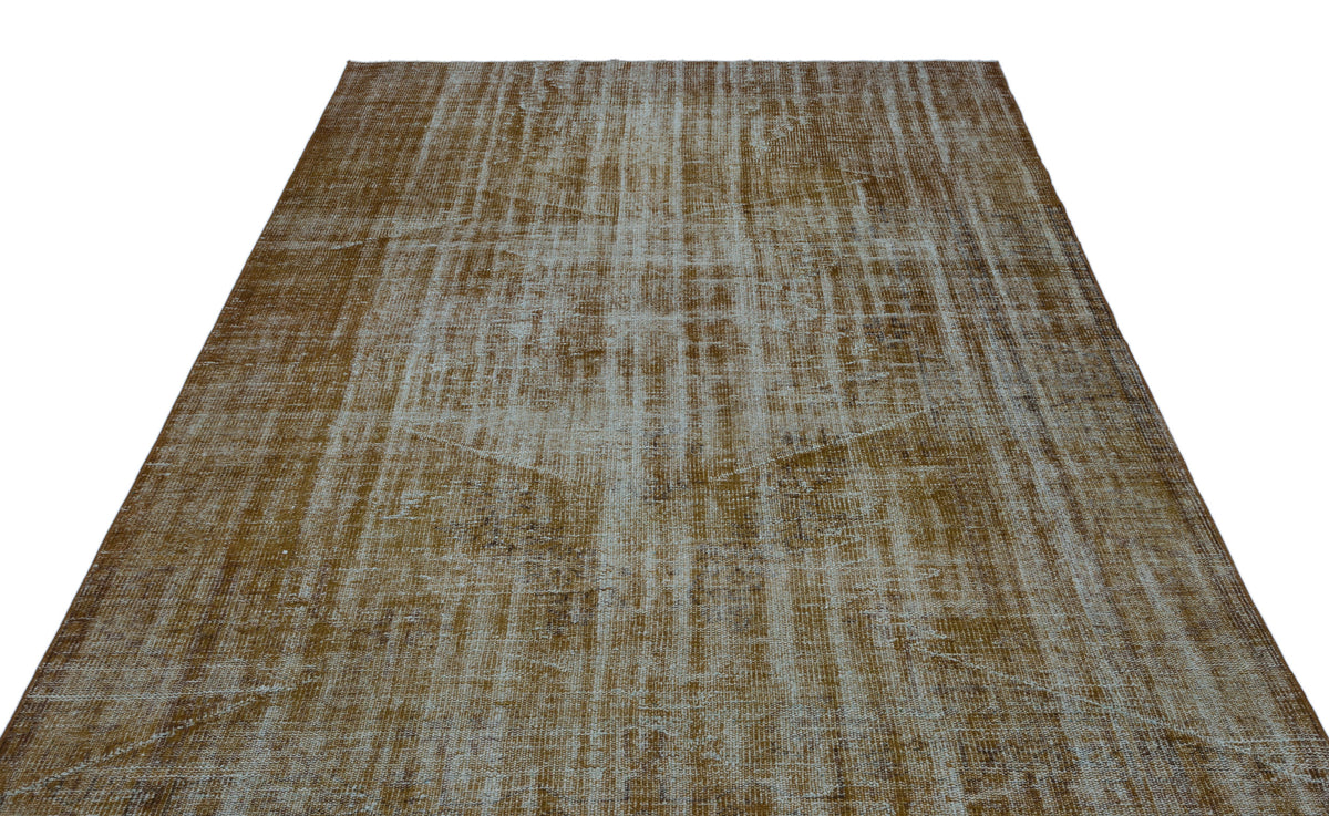 Brown Over Dyed Vintage Rug 6&#39;2&#39;&#39; x 9&#39;5&#39;&#39; ft 189 x 288 cm